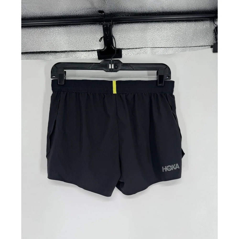Hoka One One Running Shorts Womens Small Lined Drawstring Waist Athletic Black